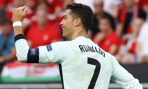 Juventus star Cristiano Ronaldo celebrates scoring for Portugal against Hungary at Euro 2020