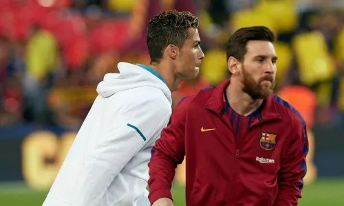 Ronaldo and Messi before a Clasico
