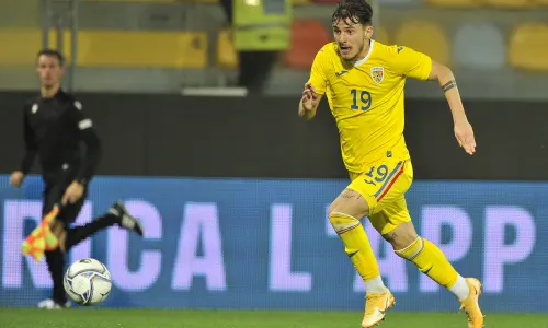 Ianis Stoica playing for Romania U21s