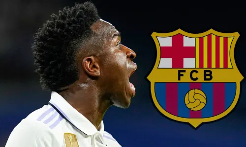 Vinicius Jr and the Barcelona badge