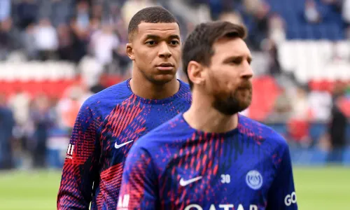 Kylian Mbappe and Lionel Messi at PSG