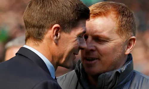 Steven Gerrard & Neil Lennon, Celtic v Rangers, Scottish Premiership