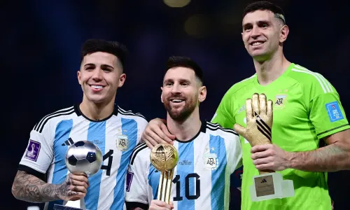 Enzo Fernández, Lionel Messi, Emiliano Martínez, WC 2022