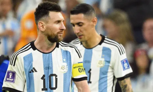Messi and Di Maria at the World Cup with Argentina