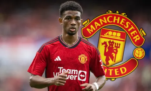 Amad Diallo in friendly action for Man Utd action, 2023