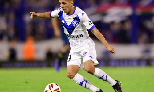 Thiago Almada carries the ball for Velez in a match in the 2019/20 season.