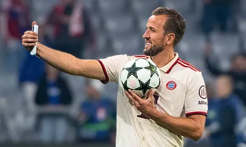 Bayern Munich striker Harry Kane after scoring four against Dinamo Zagreb in the Champions League