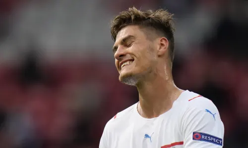 Patrik Schick in action for Czech Republic at Euro 2020