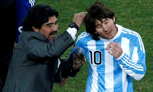 Lionel Messi and Diego Maradona, 2010 World Cup