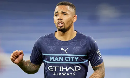 Gabriel Jesus in action for Manchester City.