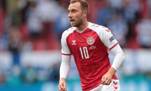 Christian Eriksen playing for Denmark at Euro 2020 before his cardiac arrest