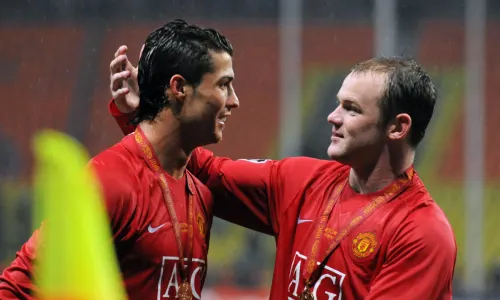 Former Man Utd teammates Cristiano Ronaldo and Wayne Rooney.