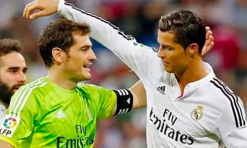 Iker Casillas and Cristiano Ronaldo at Real Madrid.