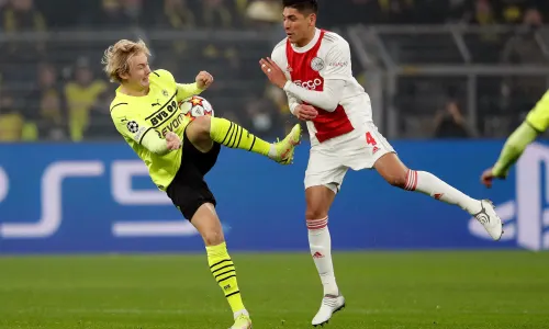Julian Brandt and Edson Alvarez, Dortmund v Ajax