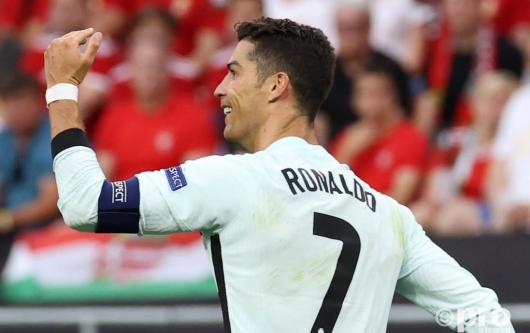 Juventus star Cristiano Ronaldo celebrates scoring for Portugal against Hungary at Euro 2020