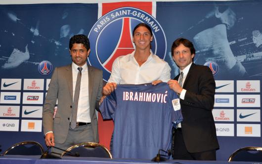 Zlatan Ibrahimovic when he signed for PSG in 2012.