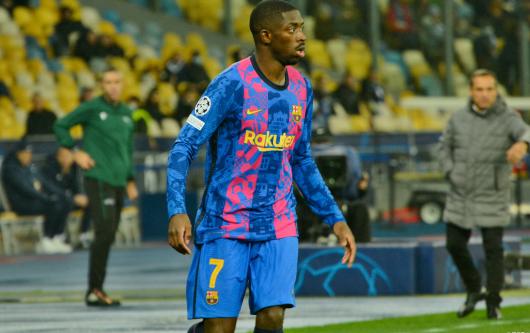 Ousmane Dembele playing against Dinamo Kiev in the Champions League