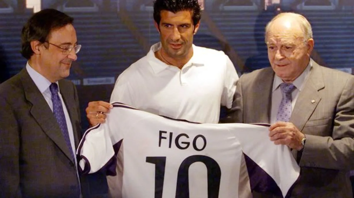 Luis Figo signs for Real Madrid from Barcelona