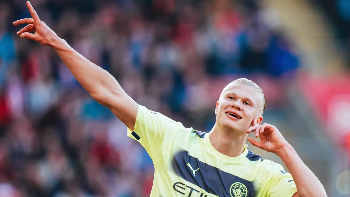 Erling Haaland after another Man City brace, against Southampton.