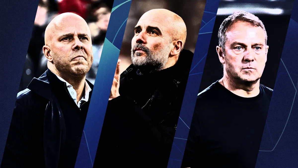 Arne Slot Pep Guardiola Hansi Flick Champions League