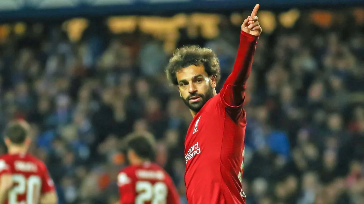 Mo Salah after his hat-trick against Rangers.