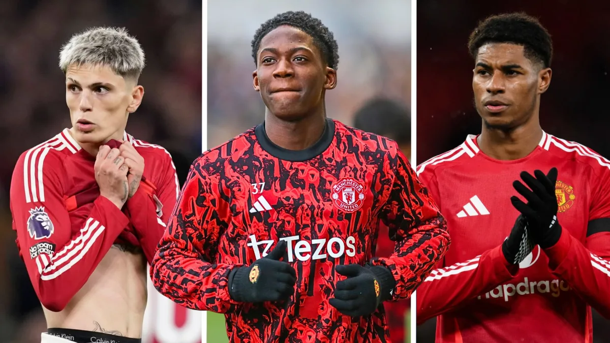 Alejandro Garnacho, Kobbie Mainoo, Marcus Rashford, Man Utd, 2024/25