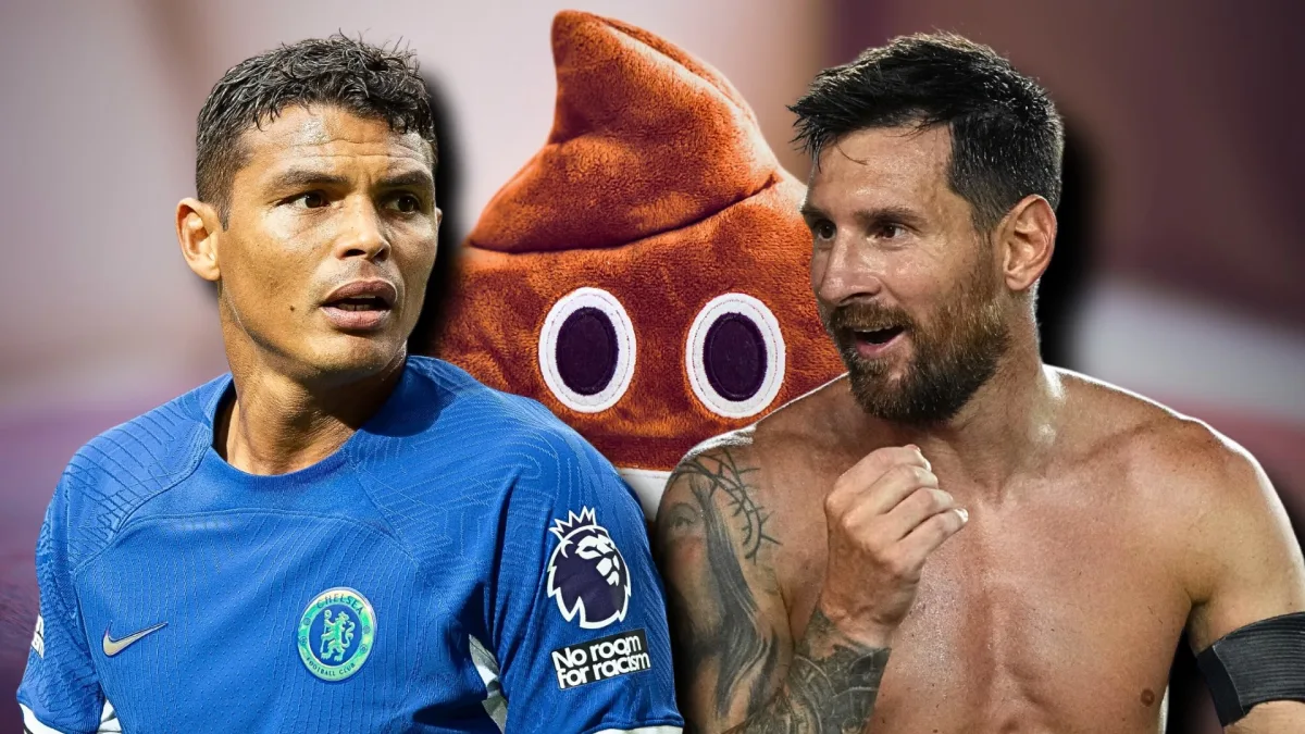 Thiago Silva, Lionel Messi, poop