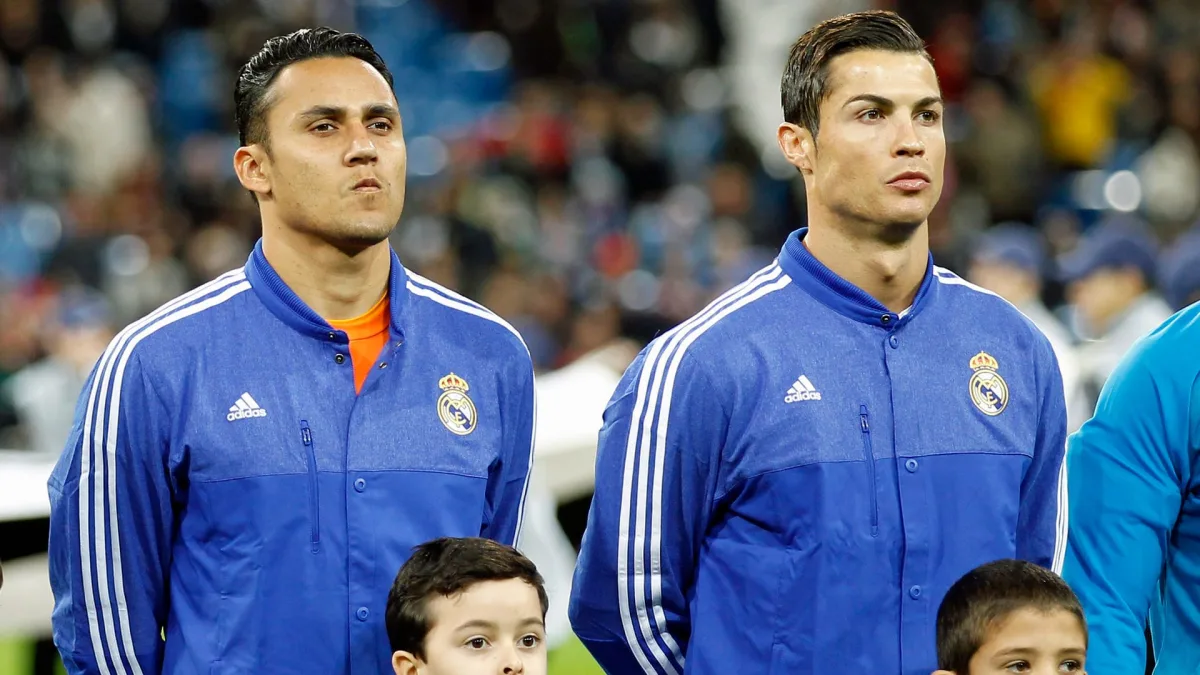 Keylor Navas and Cristiano Ronaldo at Real Madrid.
