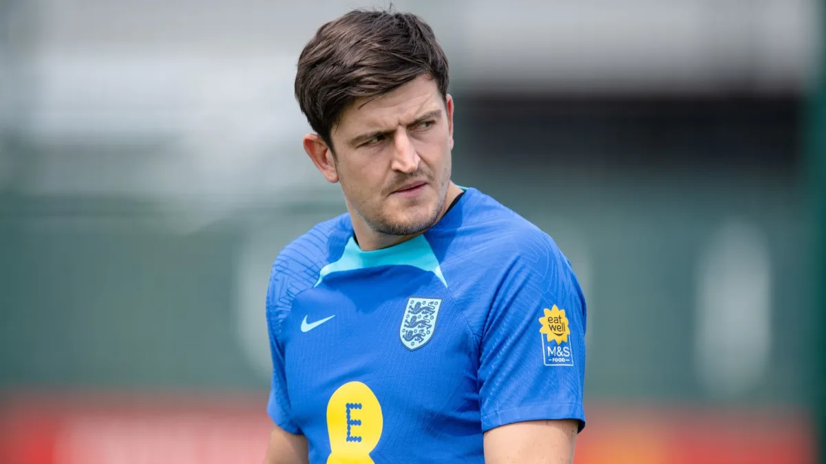 Harry Maguire in training with England