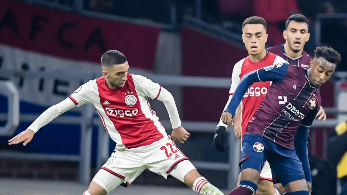 Hakim Ziyech, Mike Trésor, Ajax vs Willem II