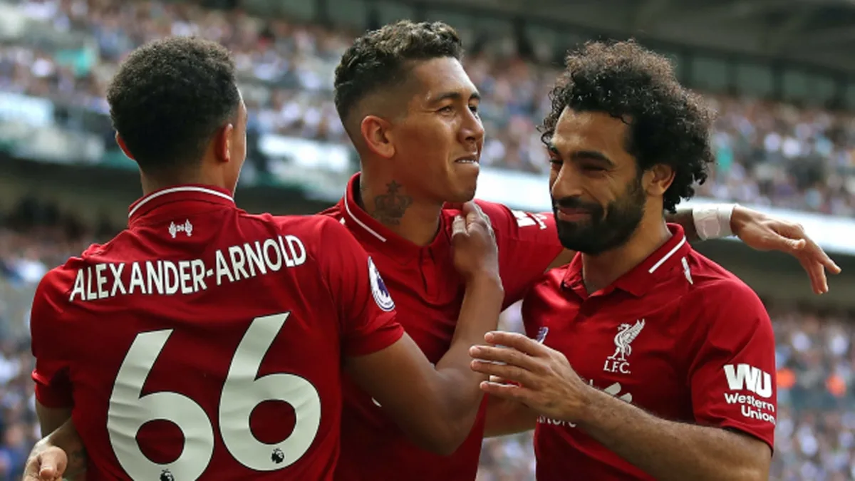 Trent Alexander-Arnold, Robert Firmino and Mohamed Salah at Liverpool.