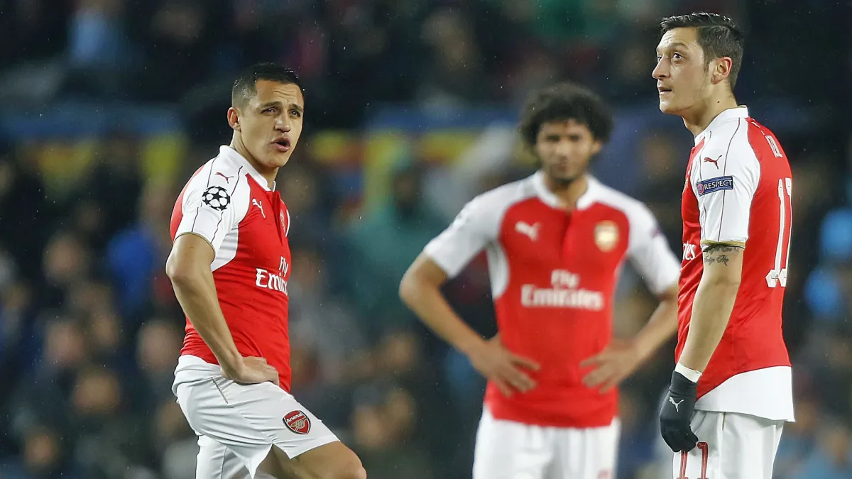 Alexis Sanchez and Mesut Ozil in action for Arsenal.