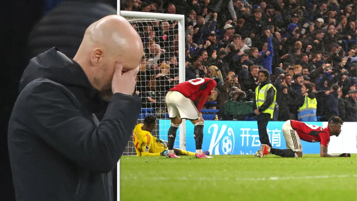Erik ten Hag reacts as Man Utd lose two injury time goals in 4-3 Chelsea Premier League defeat