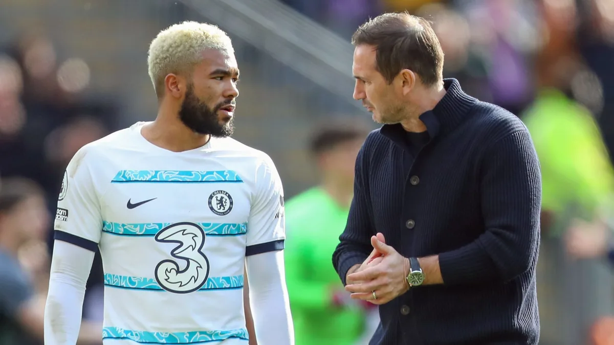 Reece James and Frank Lampard, reunited at Chelsea.