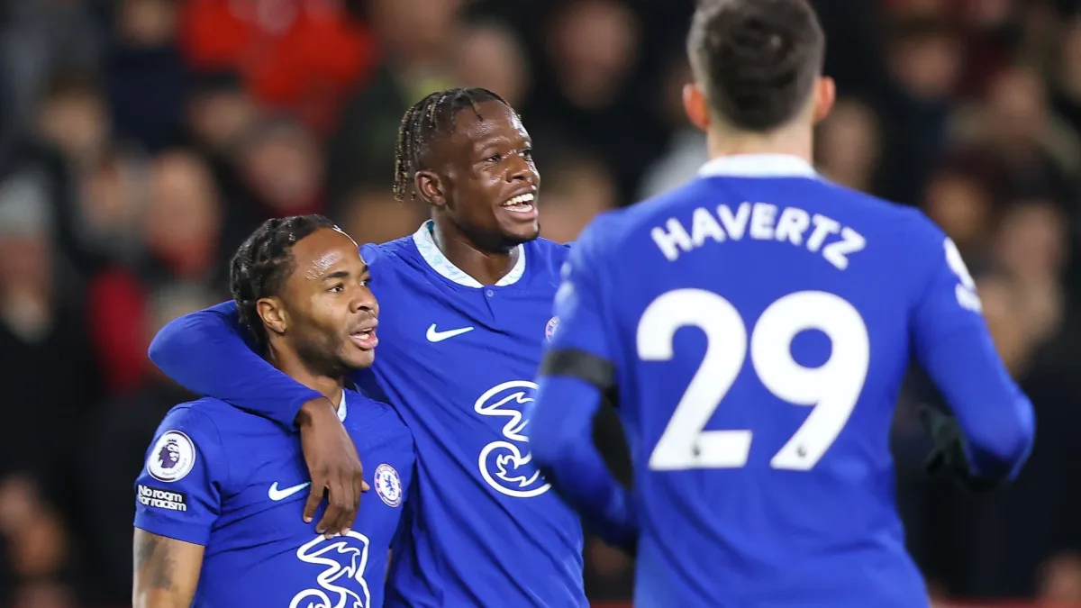 Raheem Sterling, Denis Zakaria and Kai Havertz.