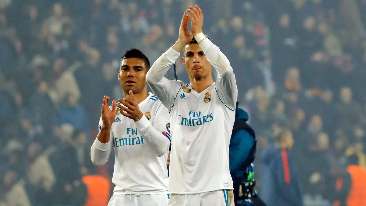 Casemiro and Cristiano Ronaldo in action for Real Madrid.