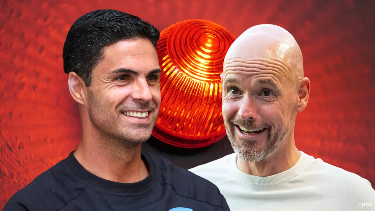 Arsenal manager Mikel Arteta and Erik ten Hag, Man Utd boss