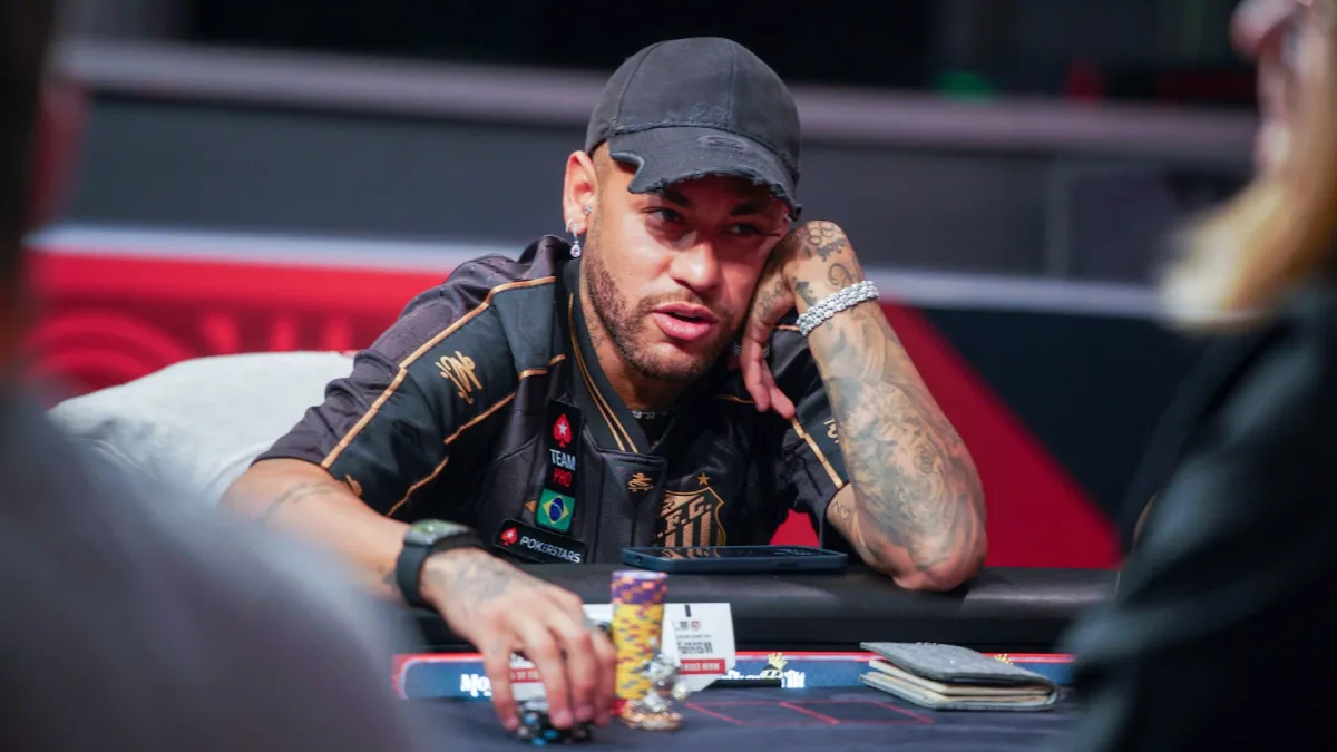 Neymar playing poker in Las Vegas