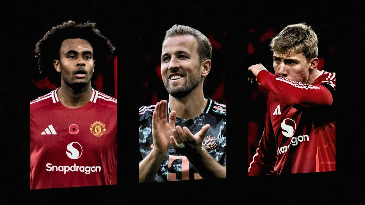 Joshua Zirkzee, Harry Kane, Rasmus Hojlund, Man Utd