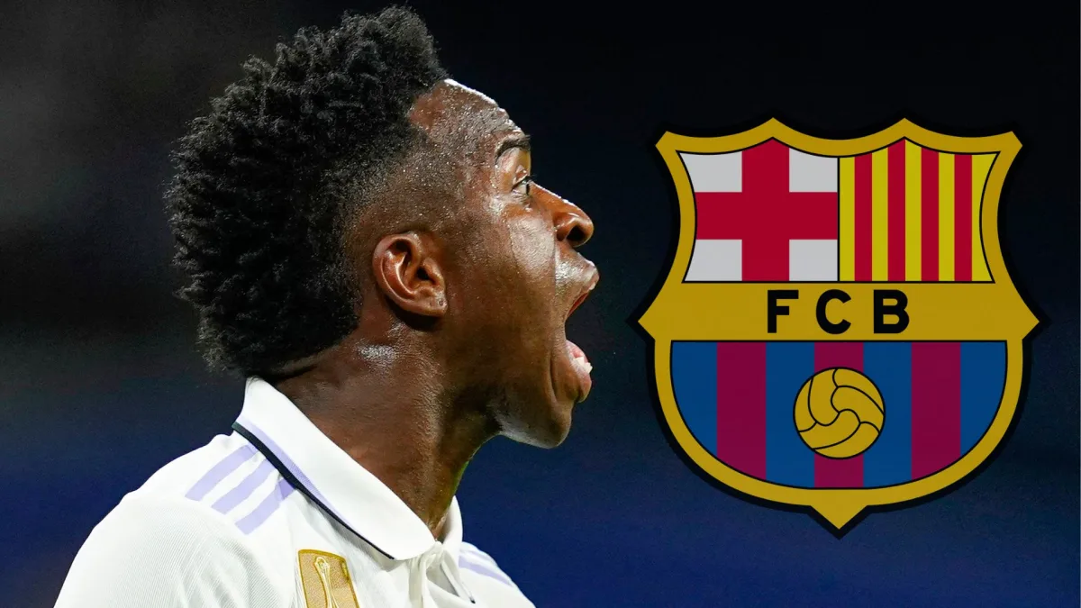 Vinicius Jr and the Barcelona badge