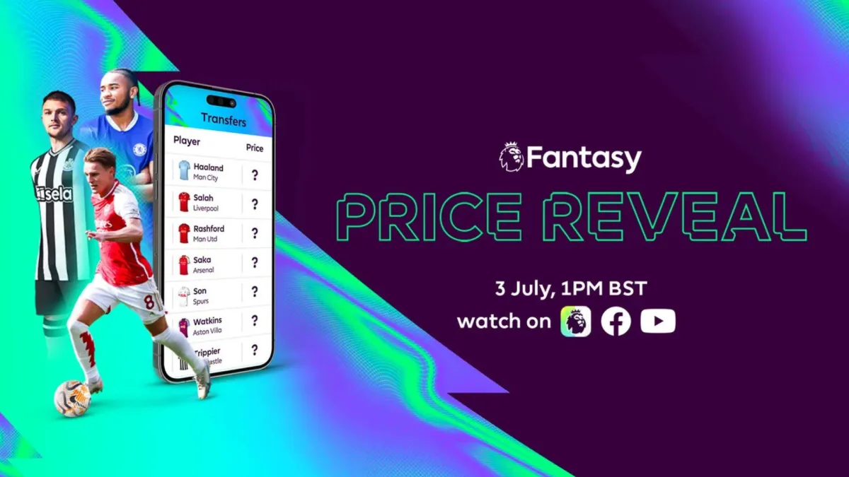 A graphic promoting the 2023/24 FPL price reveal