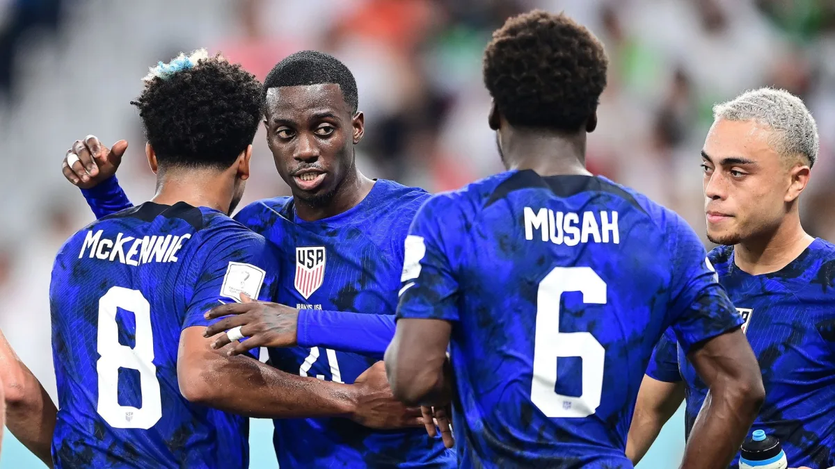 Weston McKennie, Tim Weah, Yunus Musah and Sergino Dest.