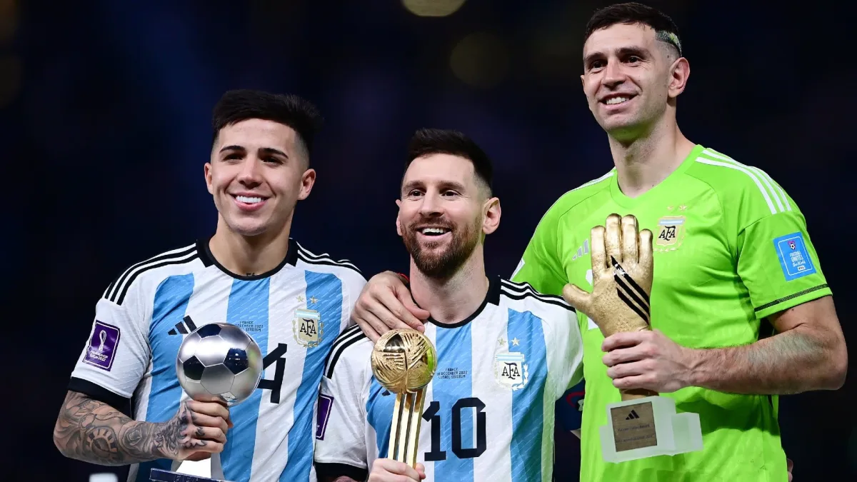 Enzo Fernández, Lionel Messi, Emiliano Martínez, WC 2022