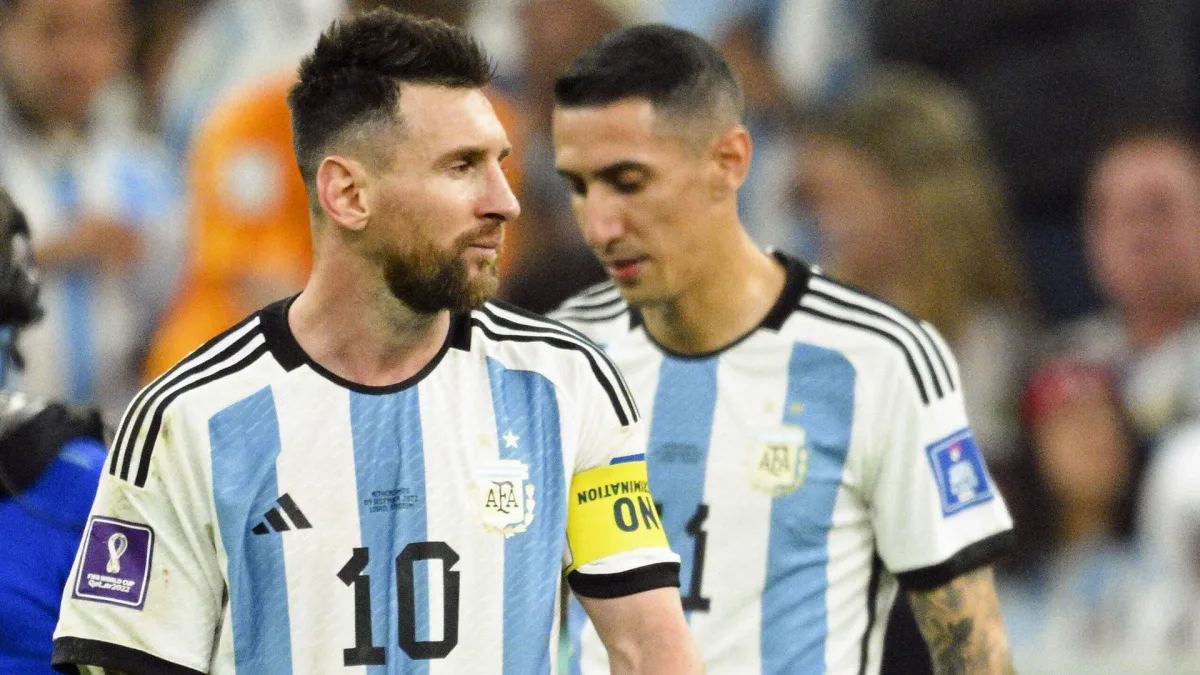 Messi and Di Maria at the World Cup with Argentina