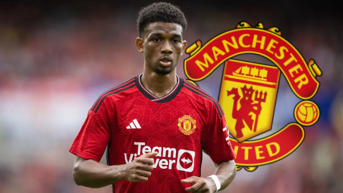 Amad Diallo in friendly action for Man Utd action, 2023