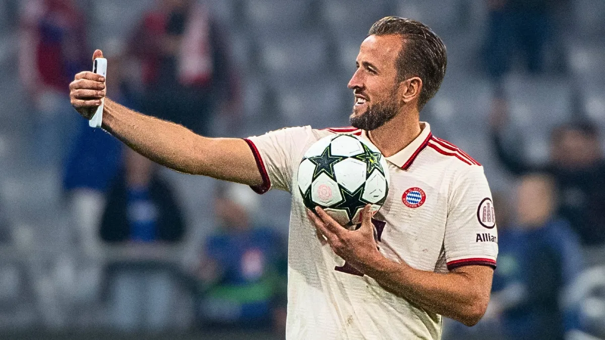 Bayern Munich striker Harry Kane after scoring four against Dinamo Zagreb in the Champions League