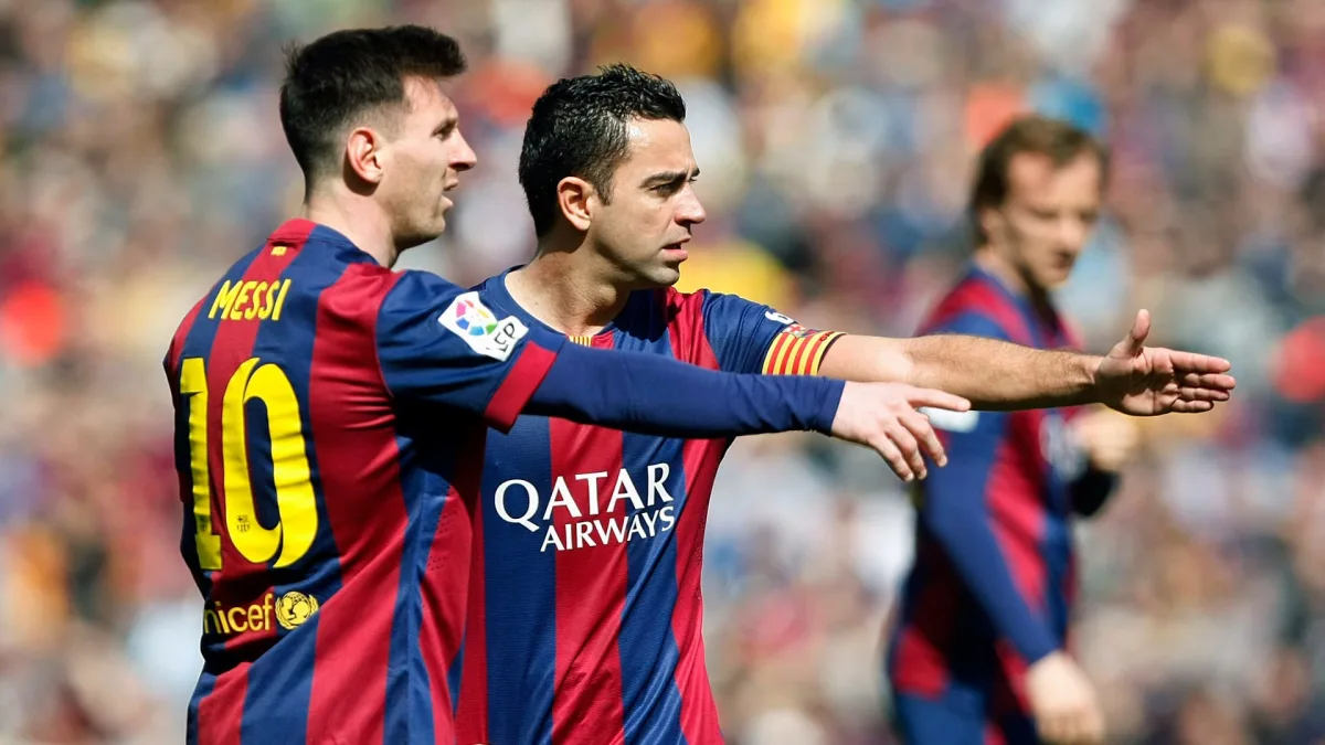 Lionel Messi and Xavi paying for Barcelona.