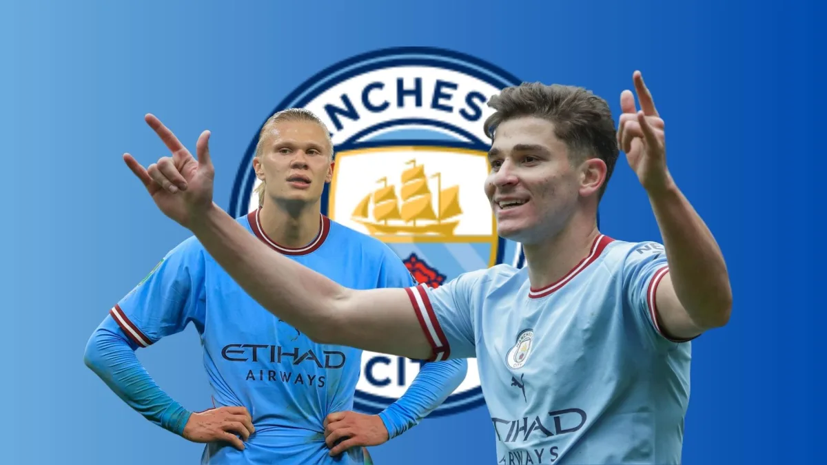 Julian Alvarez, Erling Haaland, Man City, 2022/23