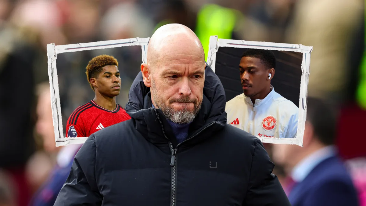 Erik ten Hag, Marcus Rashford, Anthony Martial, Man Utd