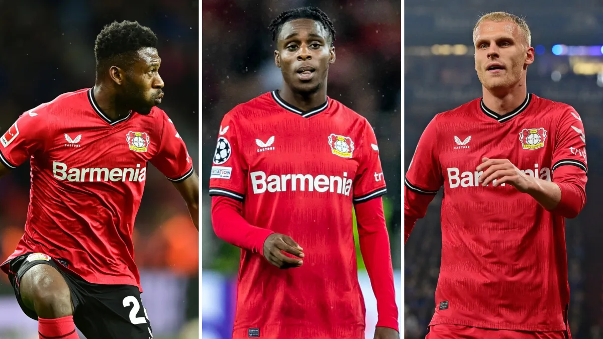 Timothy Fosu-Mensah, Mitchel Bakker, Jeremie Frimpong, Bayer Leverkusen